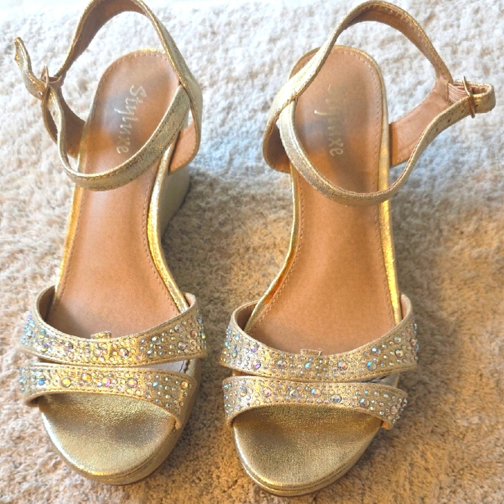 Gold Women's Wedge Sandals